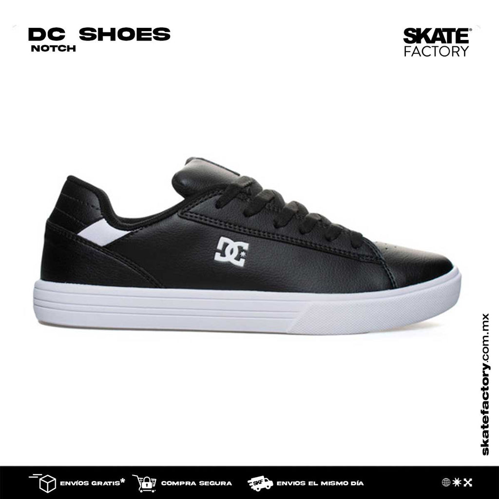 TENIS DC SHOES NOTCH SN MX CABALLERO NEGRO BLANCO BKW Skate Factory