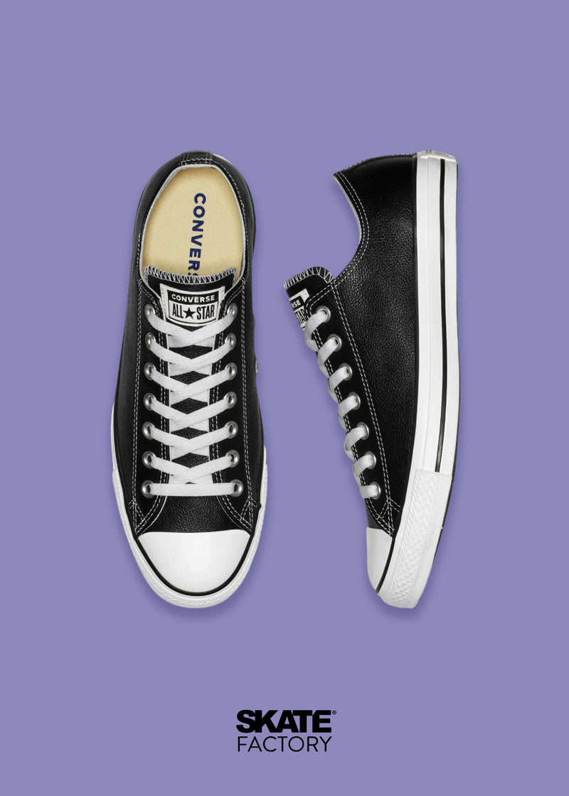 CONVERSE CHOCLO NEGRO PIEL