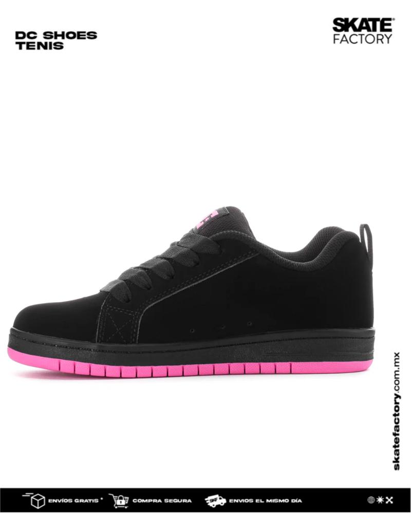 DC SHOES COURT GRAFFIK TENIS DAMA NEGRO ROSA
