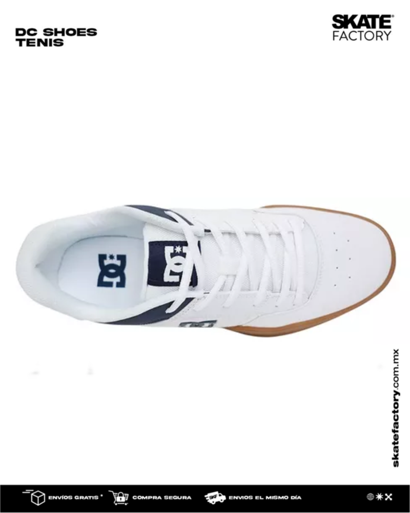 DC SHOES CENTRAL TENIS SKATE CABALLERO BLANCO MARINO LIGA