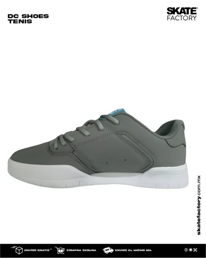 DC SHOES CENTRAL TENIS SKATE CABALLERO GRIS AZUL