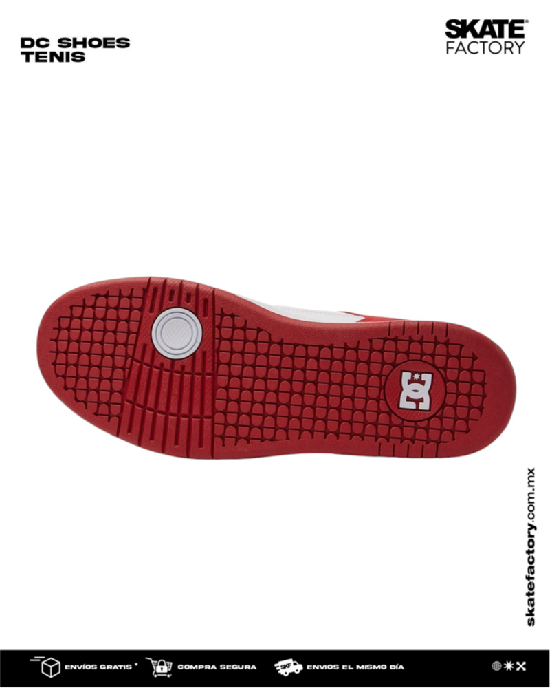 TENIS DC SHOES CABALLERO MANTECA 4 ROJO BLANCO