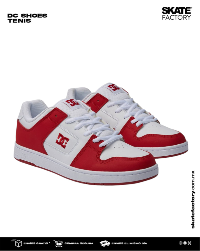 TENIS DC SHOES CABALLERO MANTECA 4 ROJO BLANCO