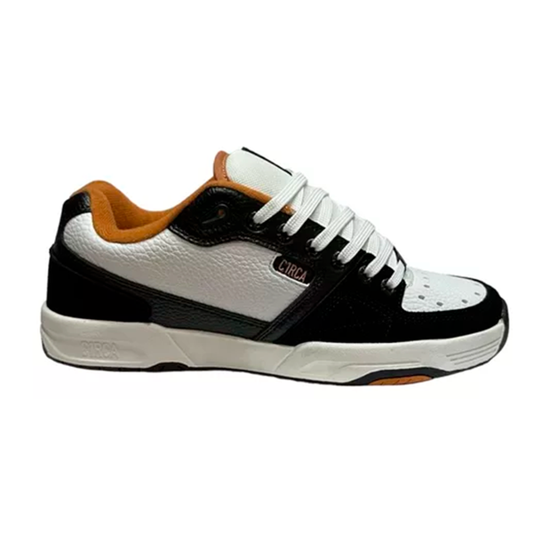 TENIS CIRCA 202 NEGRO BLANCO NARANJA