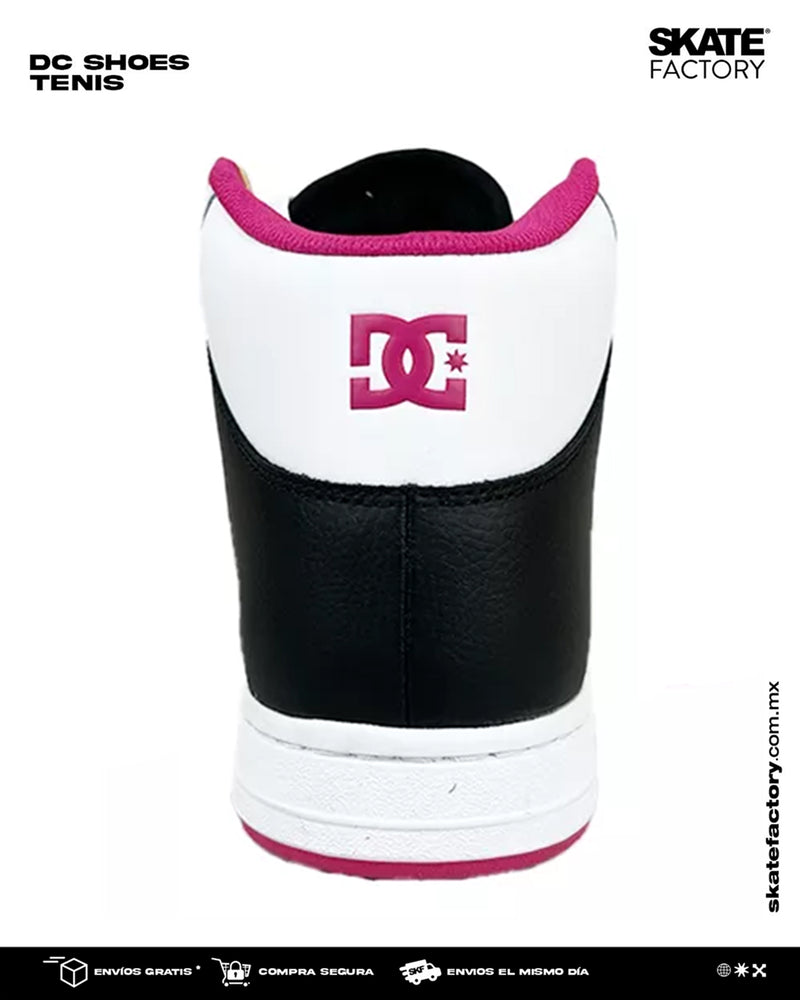 TENIS DAMA DC SHOES MANTECA 4MID BOTA BCO NGO ROSA