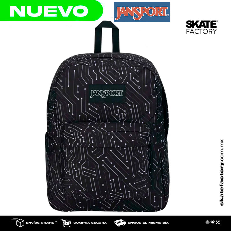 MOCHILA JANSPORT CASUAL LINEAS NEGRO BLANCO