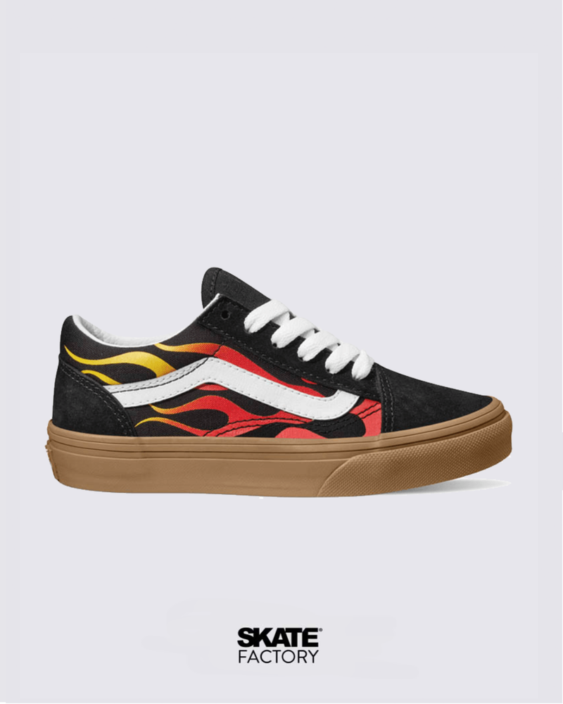 VANS TENIS NIÑO OLD SKOOL NEGRO LIGA FLAMAS