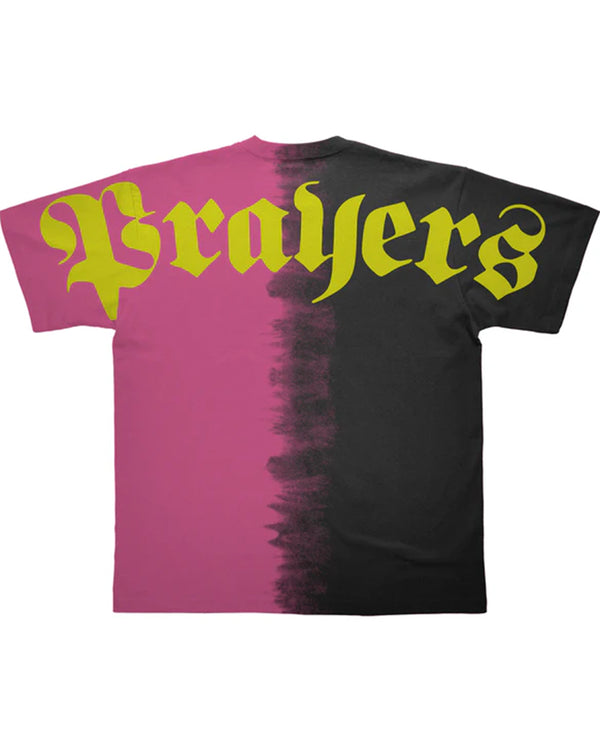 PLAYERA OVERSIZE NEGRO-ROSA PRAYERS ALL OVER