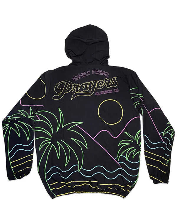 IMPERMEABLE ROMPEVIENTOS NEGRO PRAYERS NEON BEACH