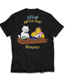 PLAYERA OVERSIZE NEGRA PRAYERS SPONSOR CAT