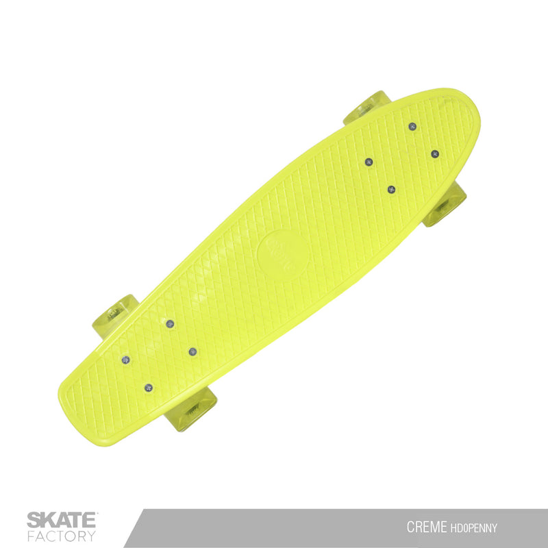 PATINETA MINI SKATE TIPO PENNY BOARD CREME AMARILLA