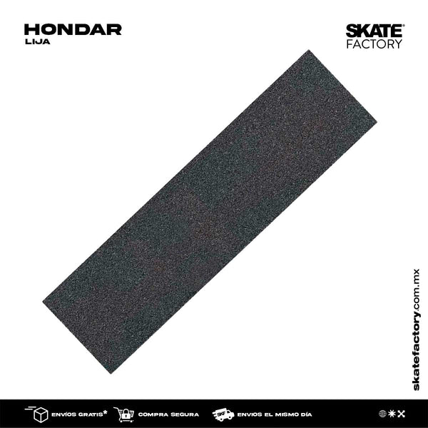 Consigue las mejores refacciones en Skate Factory para tu longboard, con la lija Hondar estarás seguro que tu tabla cuenta con las mejores piezas de skate. Encuéntralos en tu skate shop, Skate factory ®.