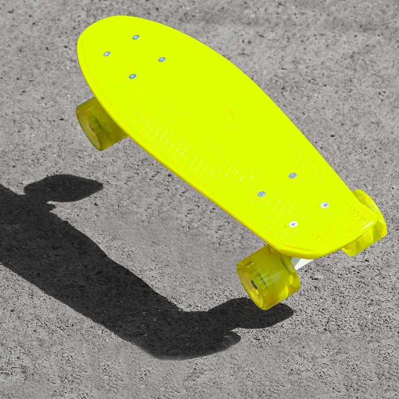 PATINETA MINI SKATE TIPO PENNY BOARD CREME AMARILLA